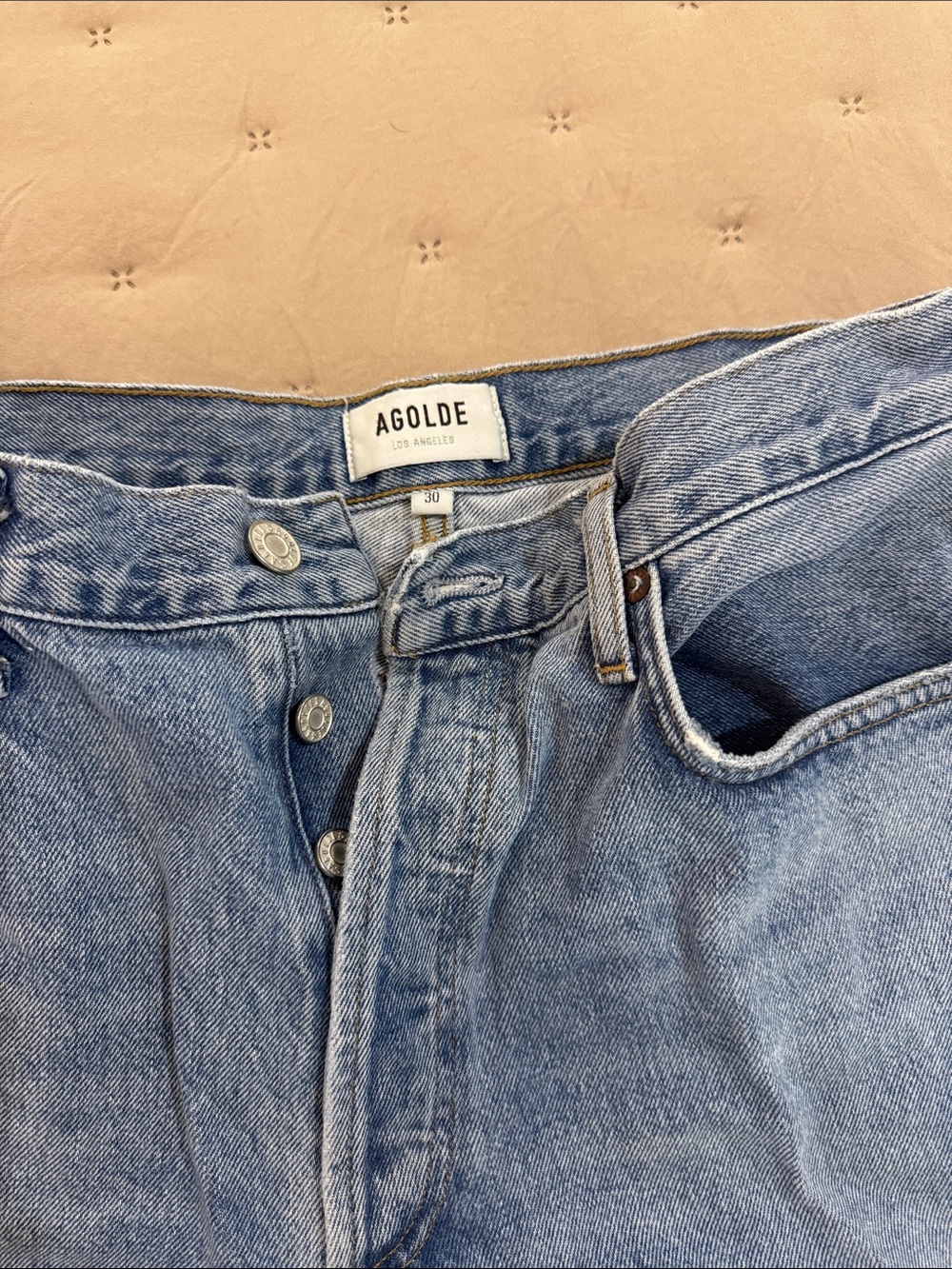 Agolde Womens Light Blue Relaxed Jeans